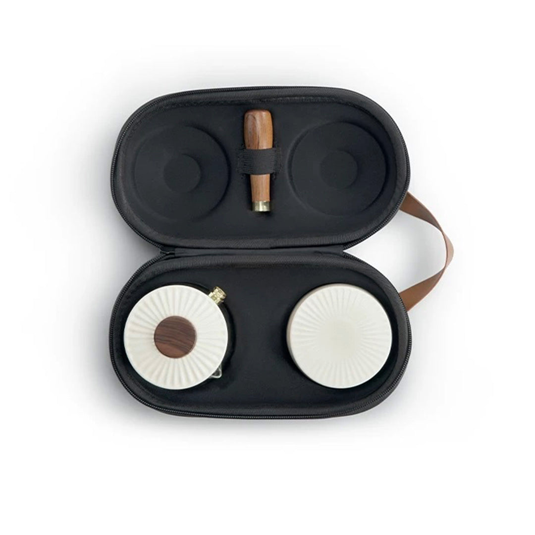 Travel tea set with container and case | Custom tea set with name/quote/logo | Gift for him