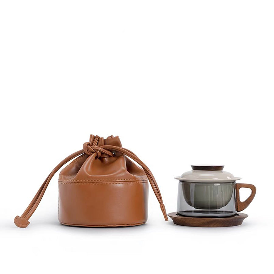 Personalized Espresso cup set |Cozy Glass tea mug with saucer | cappuccino cup - Teaware Space