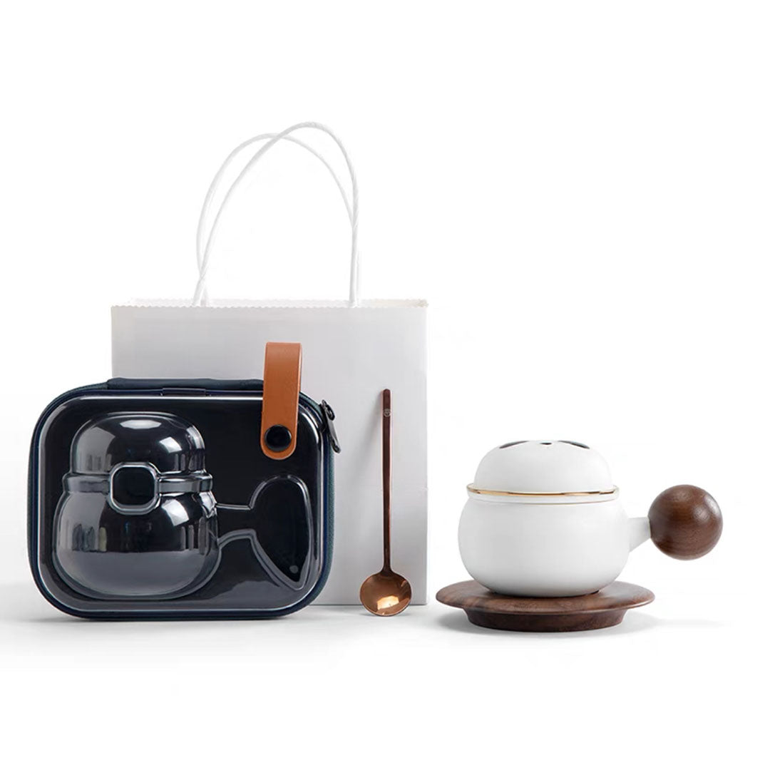 Ensemble de tasses à café expresso en forme de panda | Tasse à thé personnalisée avec infuseur et soucoupe | décor bohème | Cadeau d'anniversaire pour amoureux des pandas