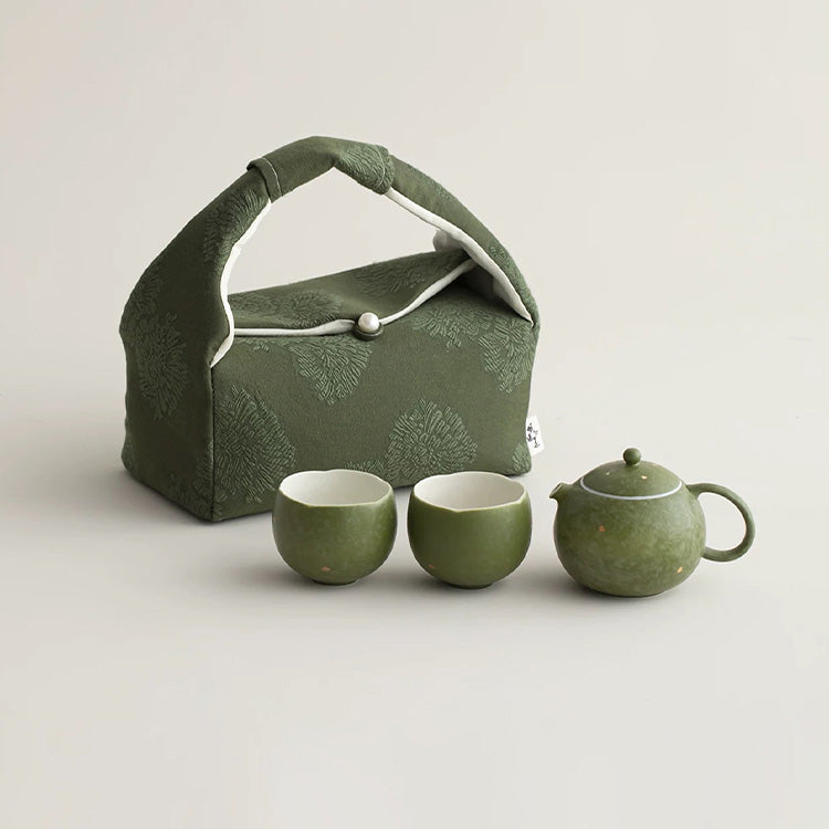 Service à thé chinois vintage Sancai Gaiwan