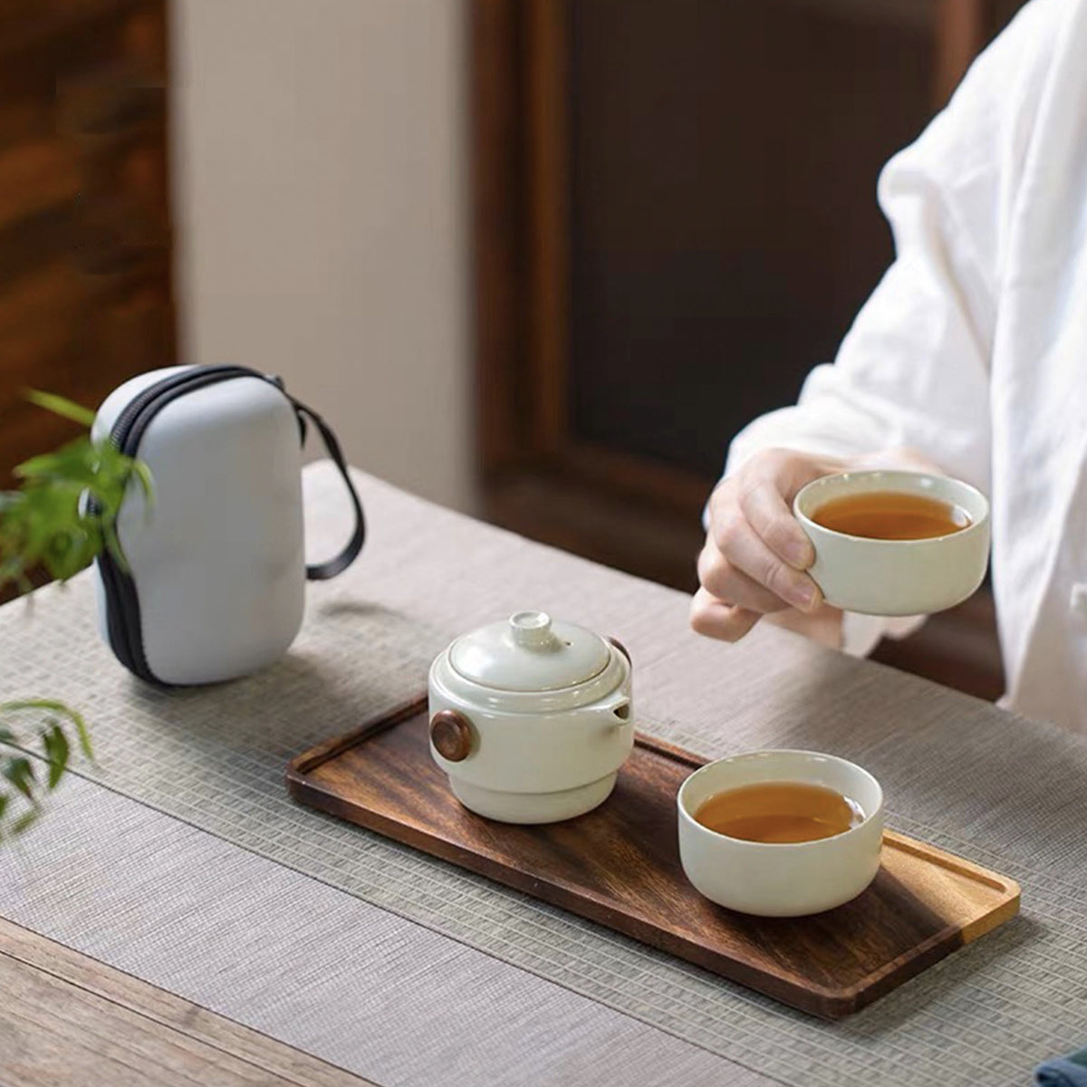 Personalized Boho teapot set for tea on the go - Teaware Space