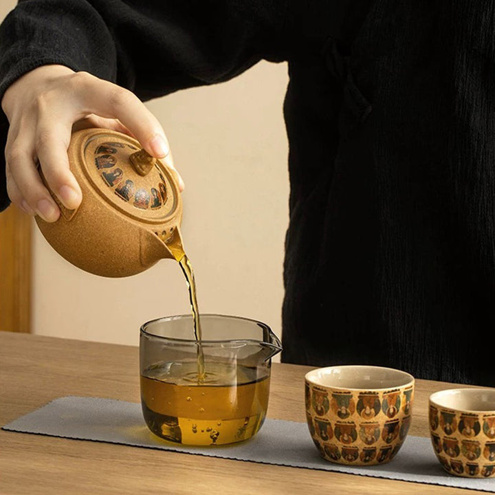Thousand Buddha - Handmade portable tea set for couple - Teaware Space