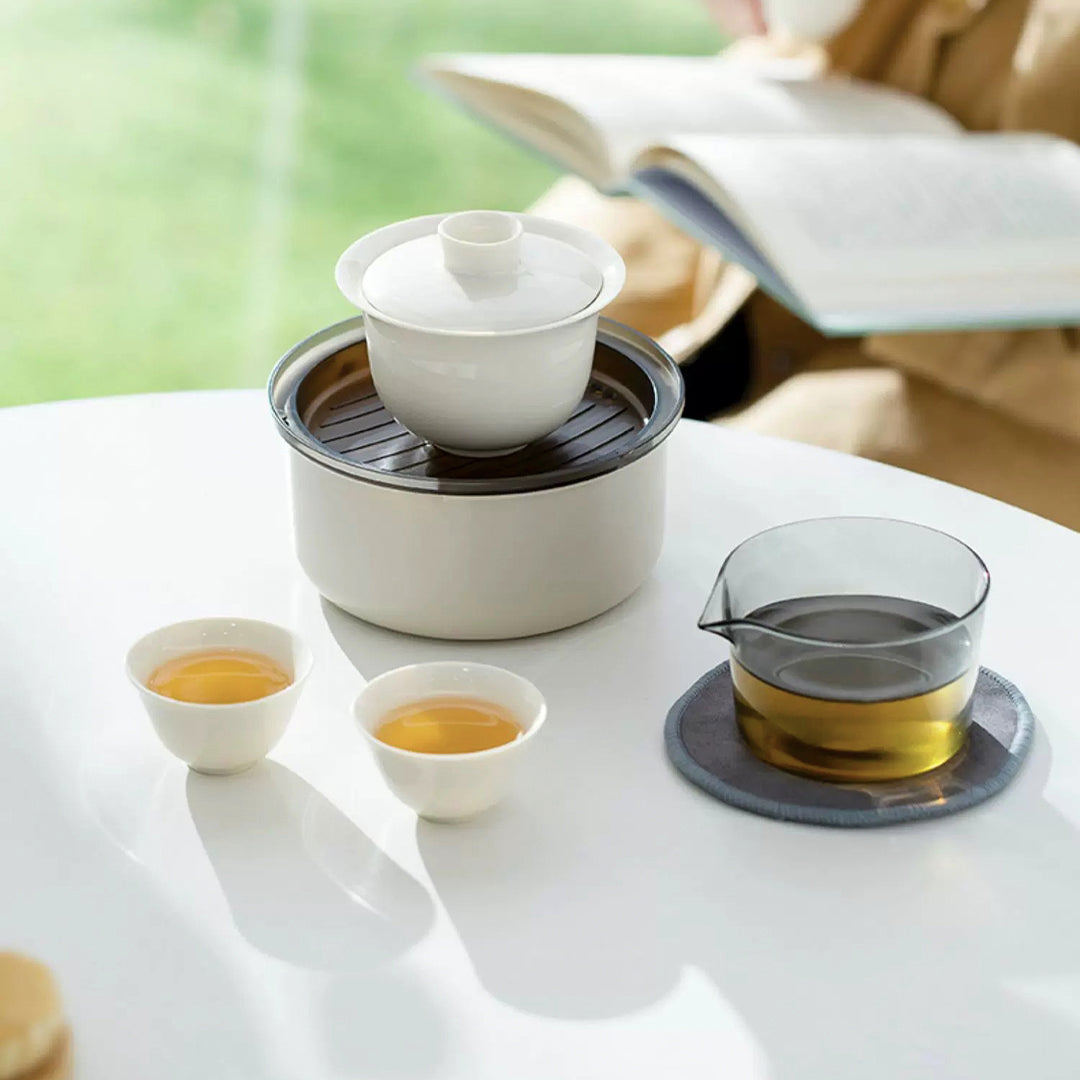 Personalized Travel tea set for two | Tea gift set | Gaiwan tea set