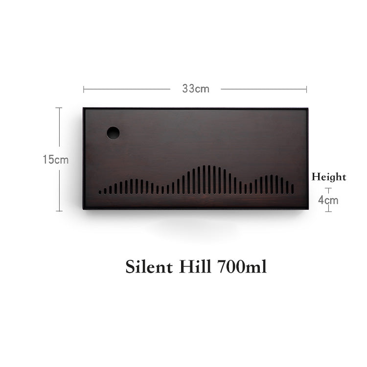 Silent Hill – Bamboo & Metal Tea Tray with Drain - Teaware Space