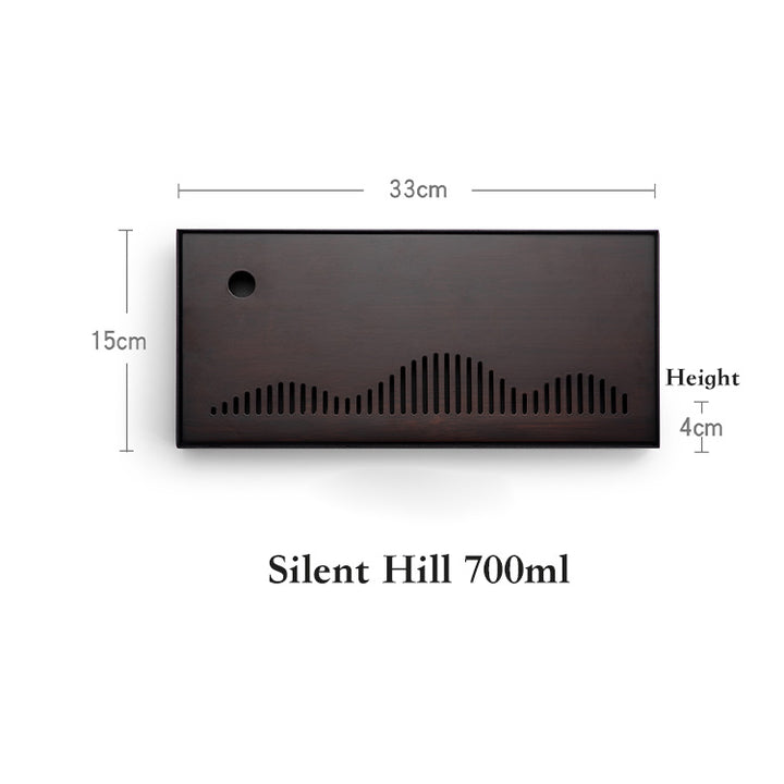 Silent Hill – Bamboo & Metal Tea Tray with Drain - Teaware Space