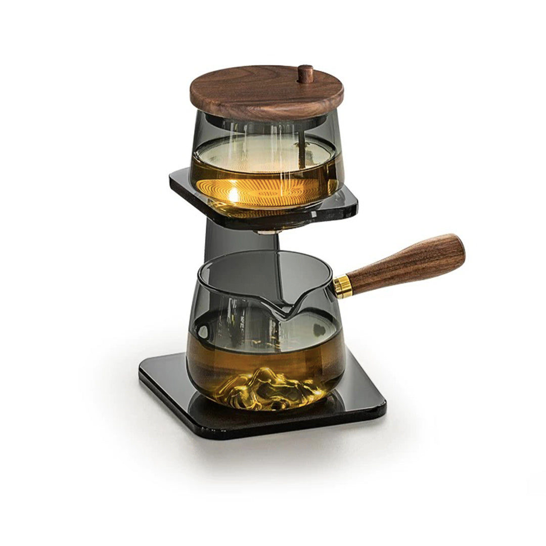 3D mountain design semi Automatic teapot set for loose leafy tea   | luxury tea gift set