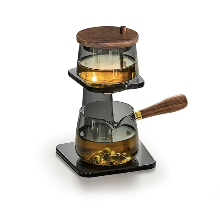 3D mountain design semi Automatic teapot set for loose leafy tea   | luxury tea gift set