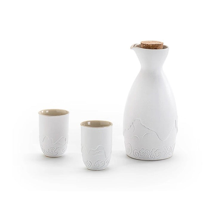 Mountain and Sea - Japanese sake set with warmer