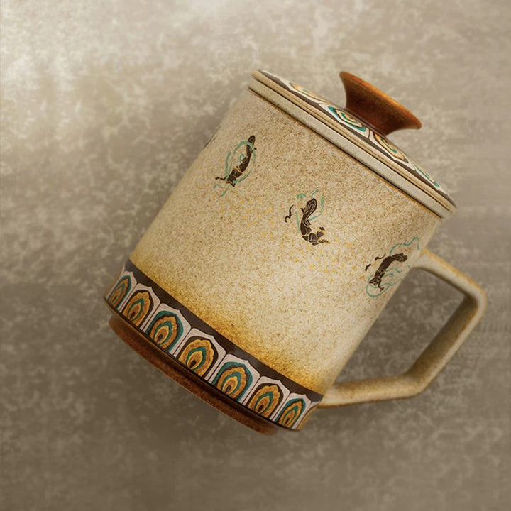 Mogao Grottoes style tea mug with infuser