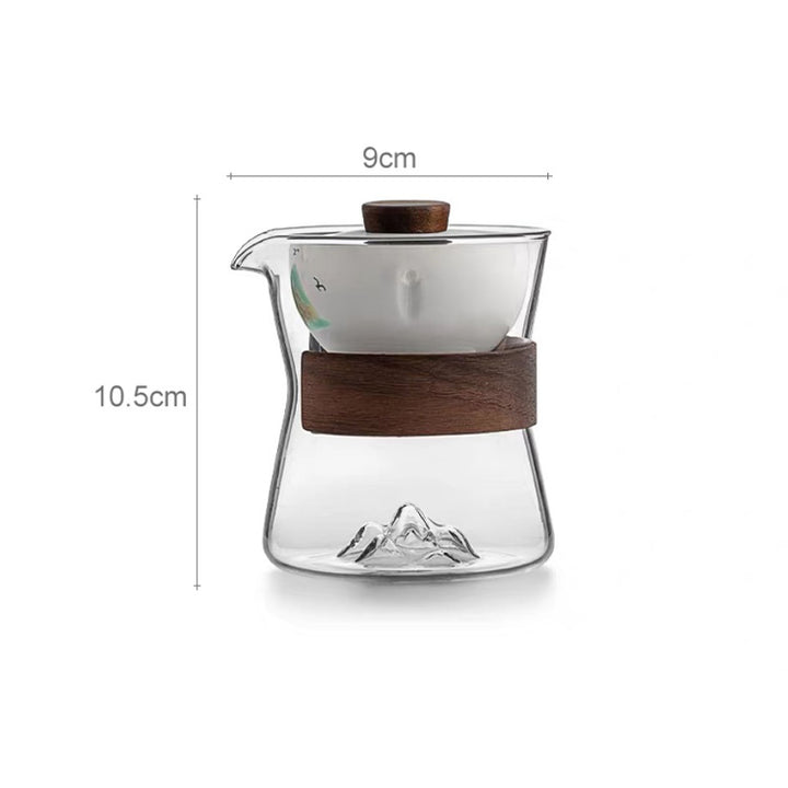 Peace in Mind -  3D mountain glass teapot with rotating infuser - Teaware Space