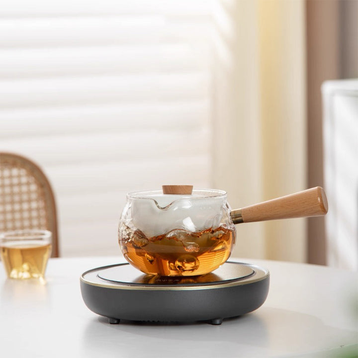 Minimalist glass teapot with rotate infuser