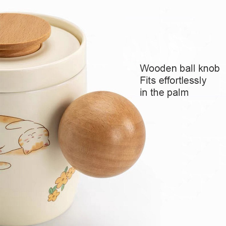 Lazy Cat - Handmade Cream cat infuser mug for tea