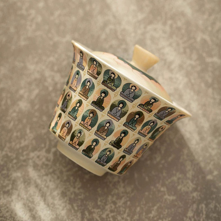 Thousand Buddha - Handmade Gaiwan tea set for one/two - Teaware Space