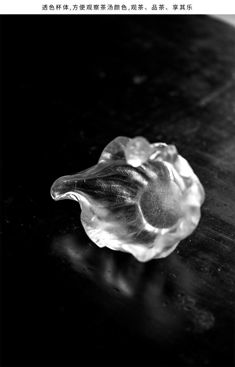 Handmade luxury vintage fair tea cup Frozen Burning glaze Ice lotus leaf Dispenser | tea drinker gift | kungfu accessories | unique design - Teaware Space