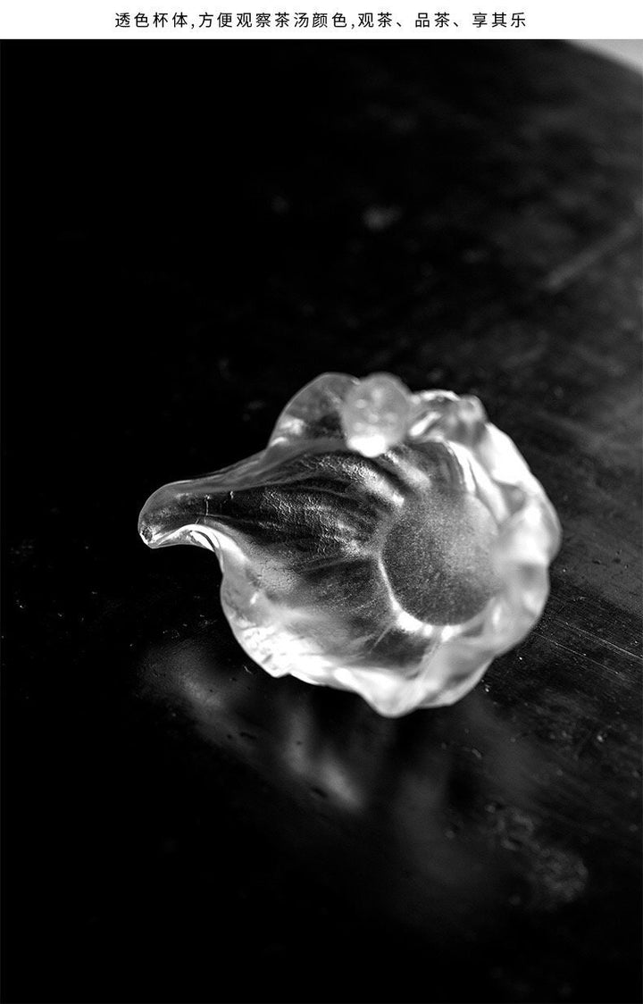 Handmade luxury vintage fair tea cup Frozen Burning glaze Ice lotus leaf Dispenser | tea drinker gift | kungfu accessories | unique design - Teaware Space
