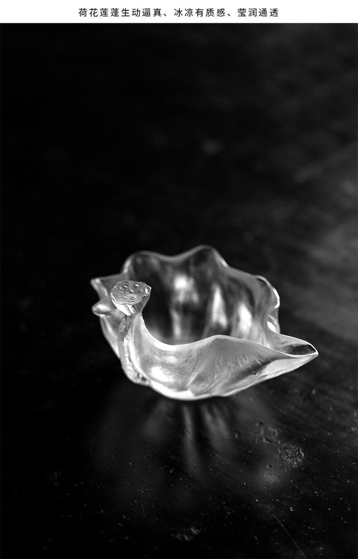 Handmade luxury vintage fair tea cup Frozen Burning glaze Ice lotus leaf Dispenser | tea drinker gift | kungfu accessories | unique design - Teaware Space