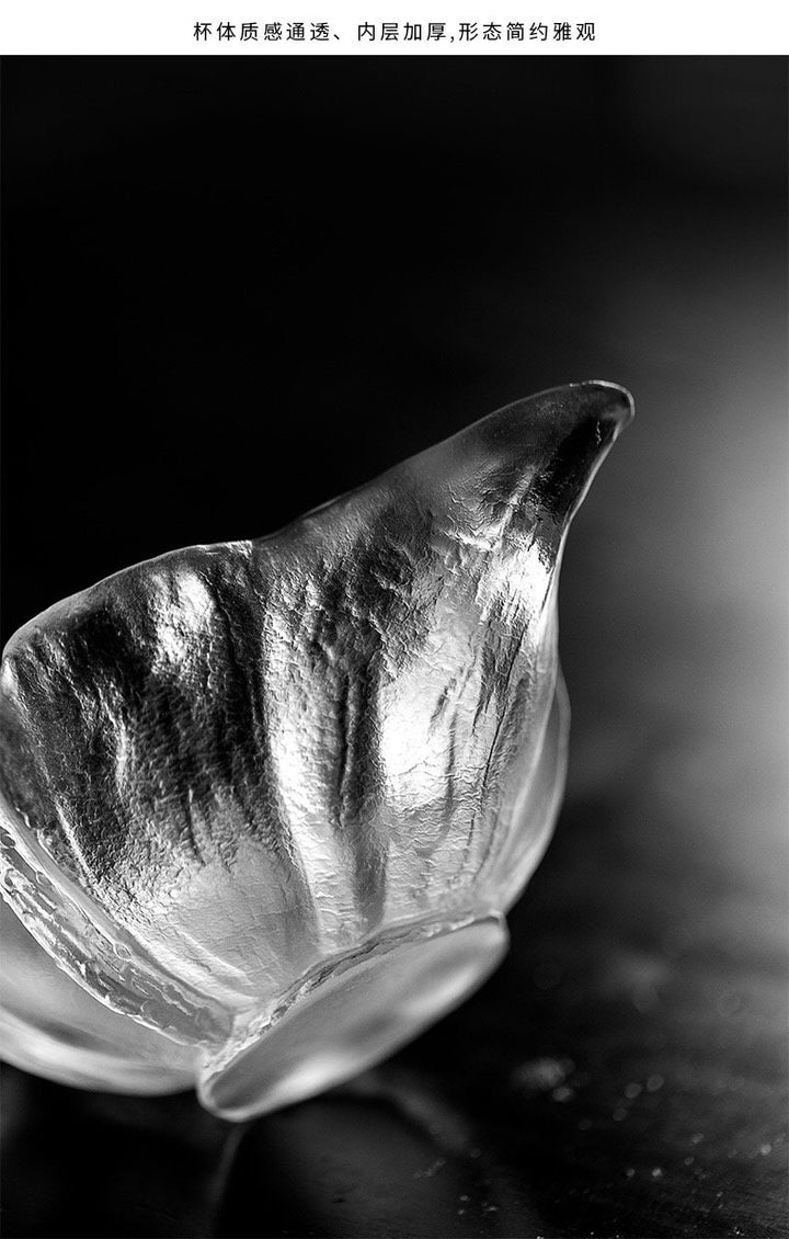 Handmade luxury vintage fair tea cup Frozen Burning glaze Ice lotus leaf Dispenser | tea drinker gift | kungfu accessories | unique design - Teaware Space