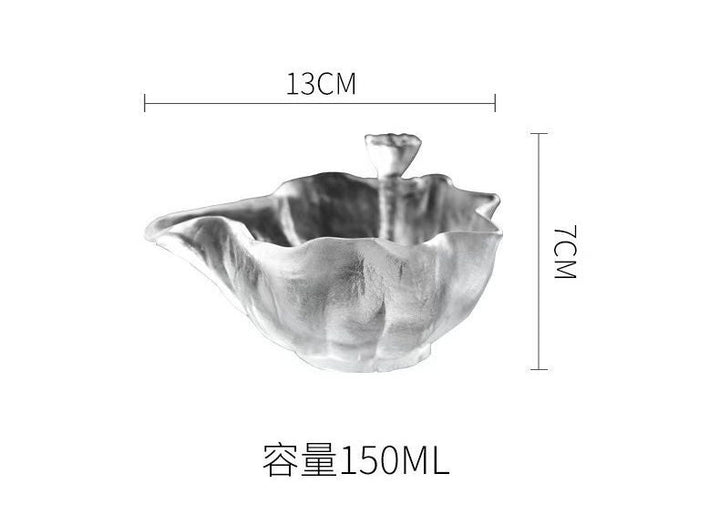 Handmade luxury vintage fair tea cup Frozen Burning glaze Ice lotus leaf Dispenser | tea drinker gift | kungfu accessories | unique design - Teaware Space