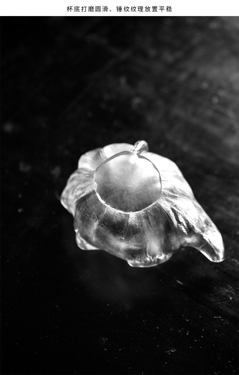 Handmade luxury vintage fair tea cup Frozen Burning glaze Ice lotus leaf Dispenser | tea drinker gift | kungfu accessories | unique design - Teaware Space
