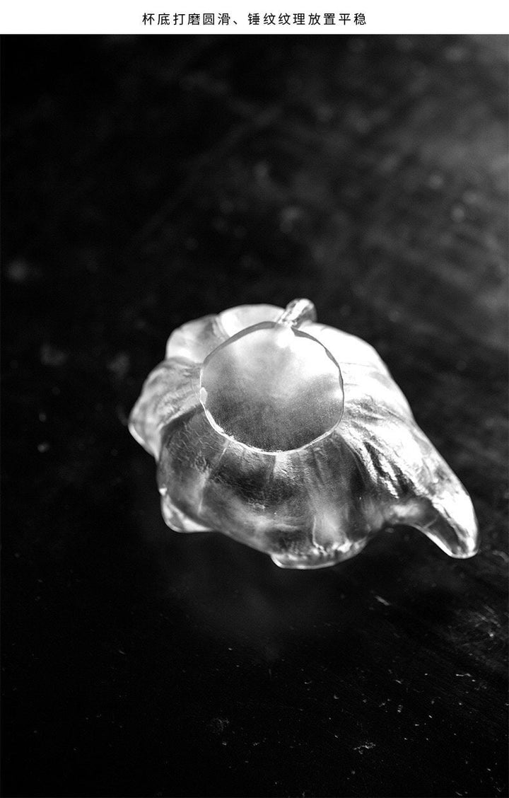 Handmade luxury vintage fair tea cup Frozen Burning glaze Ice lotus leaf Dispenser | tea drinker gift | kungfu accessories | unique design - Teaware Space
