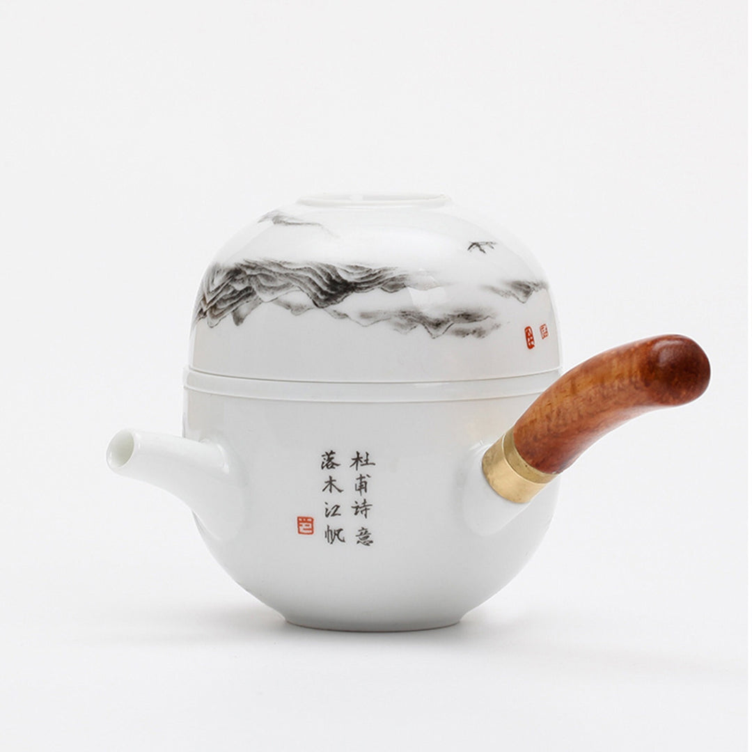 Handmade ceramic portable travel tea set of 3
