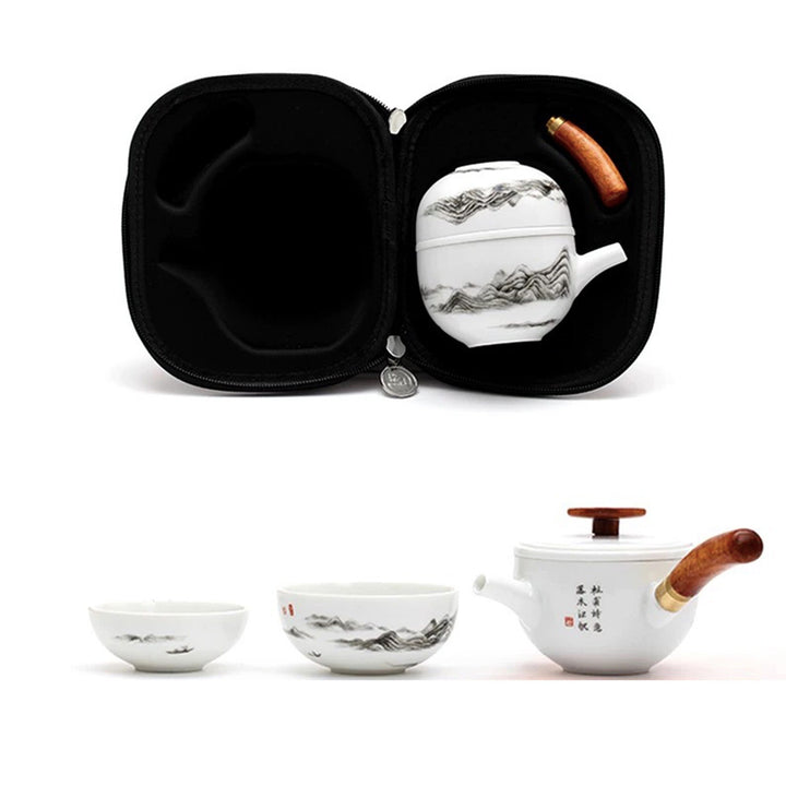 High quality ceramic travel tea set for two
