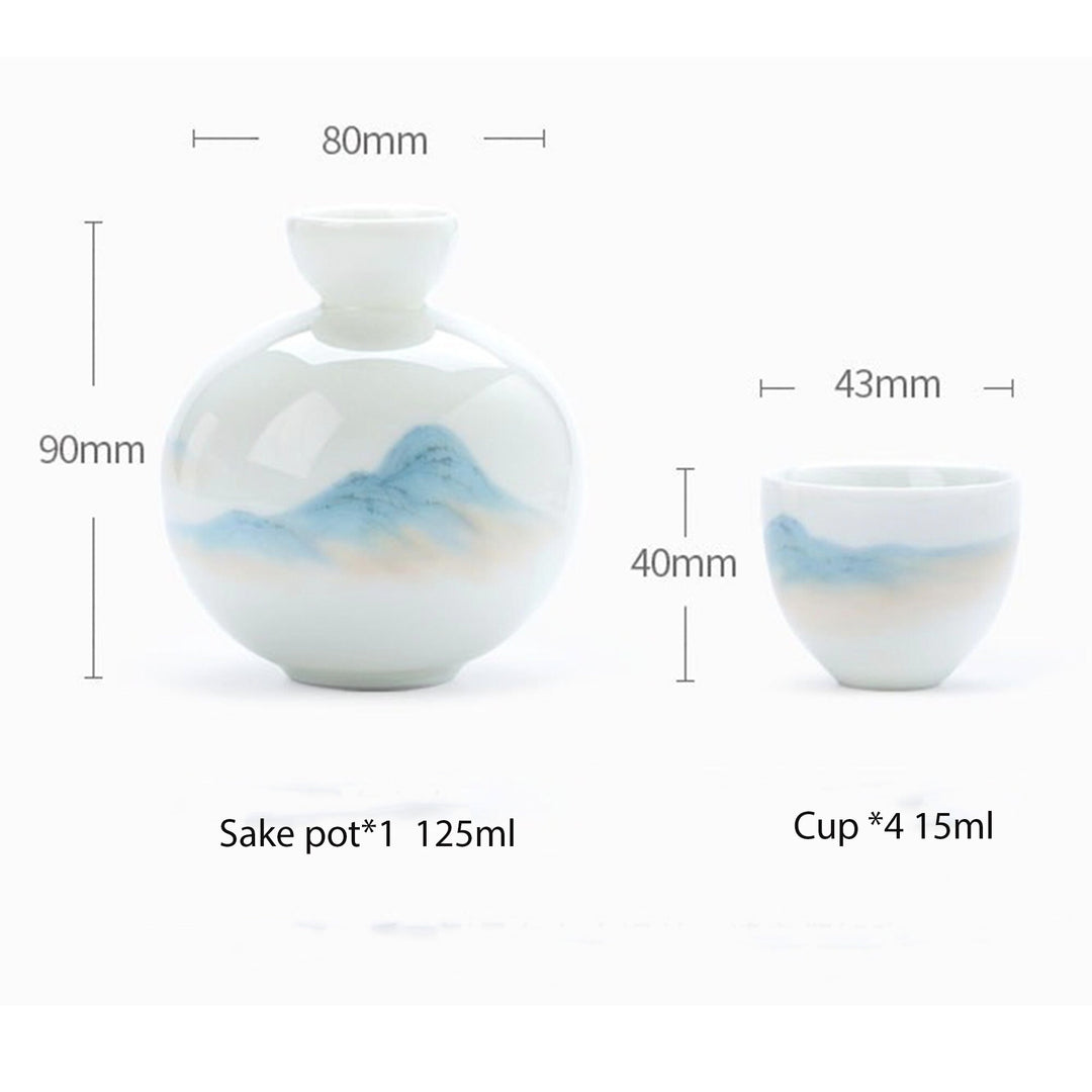 Handmade ceramic Mini Japanese sake set of 3 | Dining decor | Gift for man