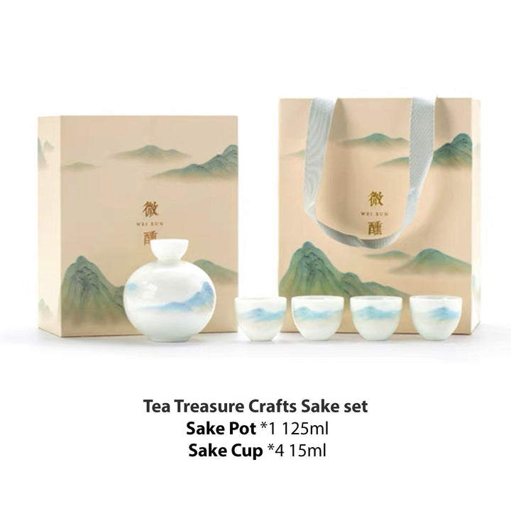 Handmade ceramic Mini Japanese sake set of 3 | Dining decor | Gift for man