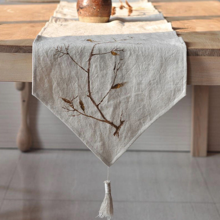 Handmade cotton rustic table runner table cover tea decor