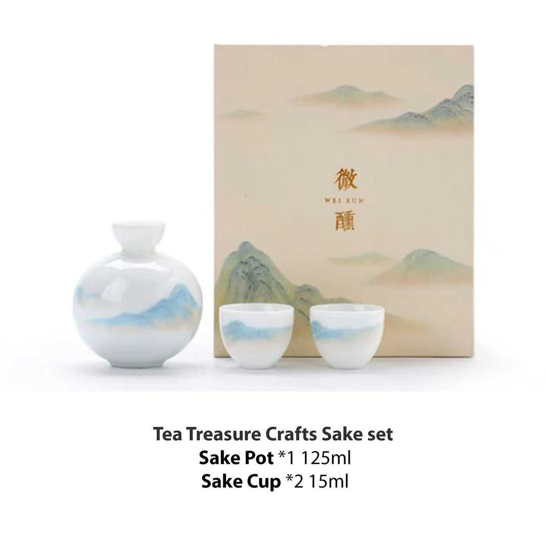 Handmade ceramic Mini Japanese sake set of 3 | Dining decor | Gift for man