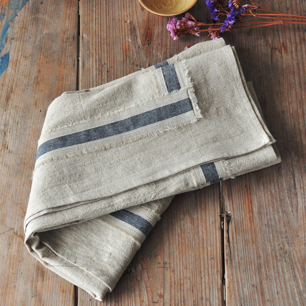 Custom size Rustic Linen Tablecloth |farmhouse table cover - Teaware Space