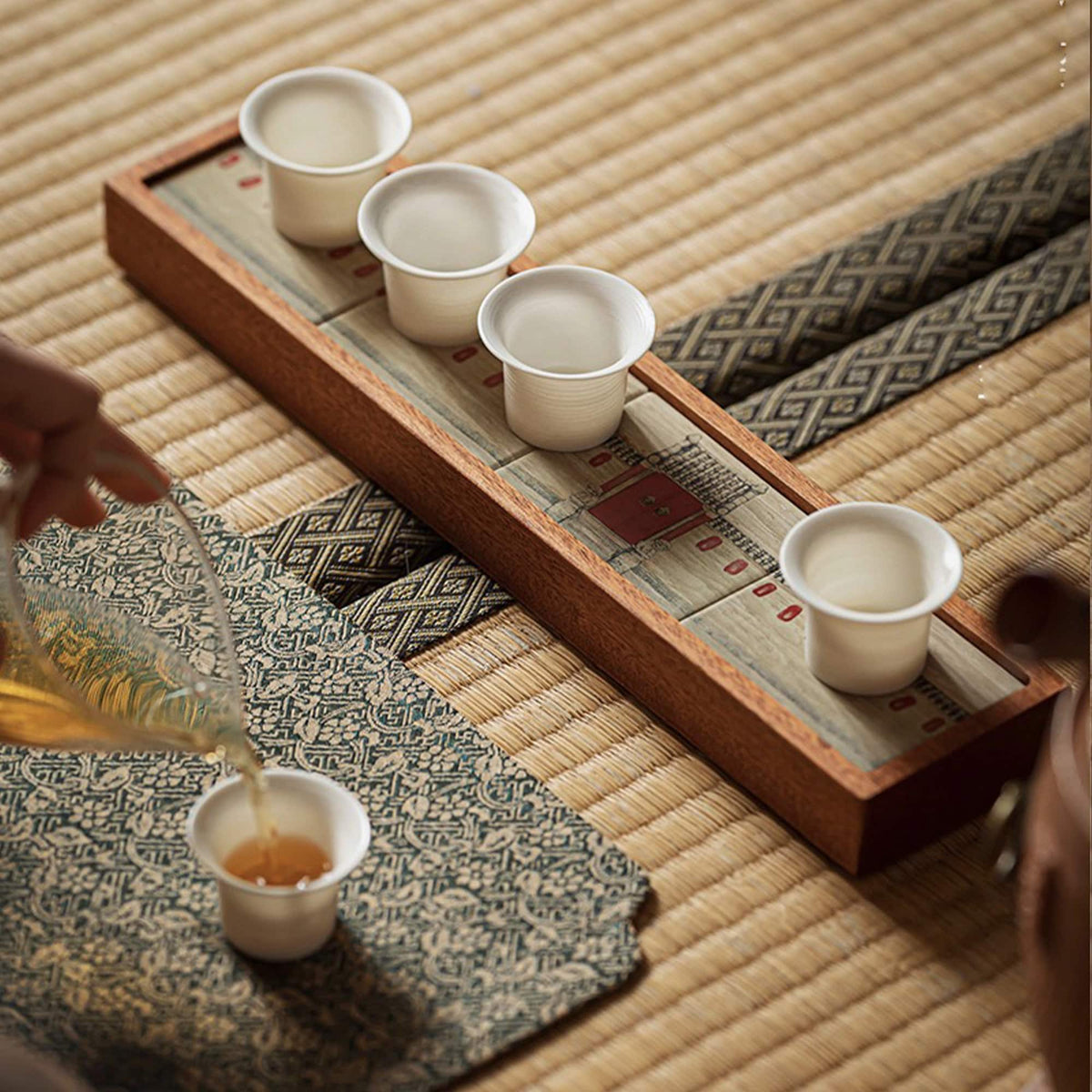 Vintage wooden tea/coffee serving tray |Home table decor - Teaware Space