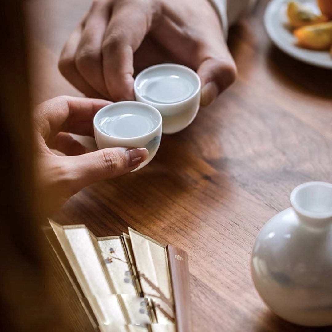 Handmade ceramic Mini Japanese sake set of 3 | Dining decor | Gift for man