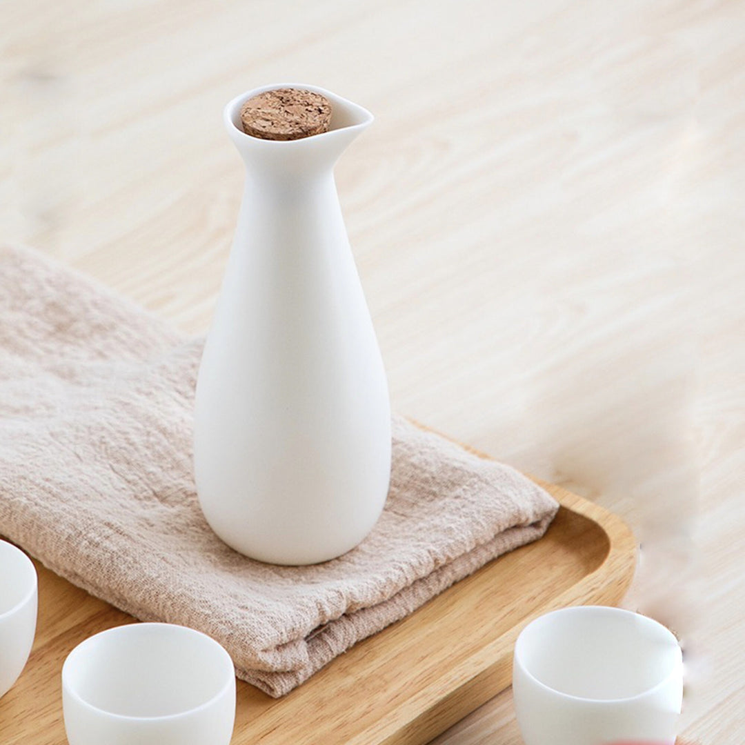 Vintage sake set with glass warmer | 1 pitcher with lid, 4 or 6 cups, 1 glass warmer, gift for him/teacher - Teaware Space
