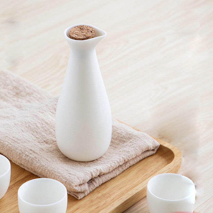 Vintage sake set with glass warmer | 1 pitcher with lid, 4 or 6 cups, 1 glass warmer, gift for him/teacher - Teaware Space