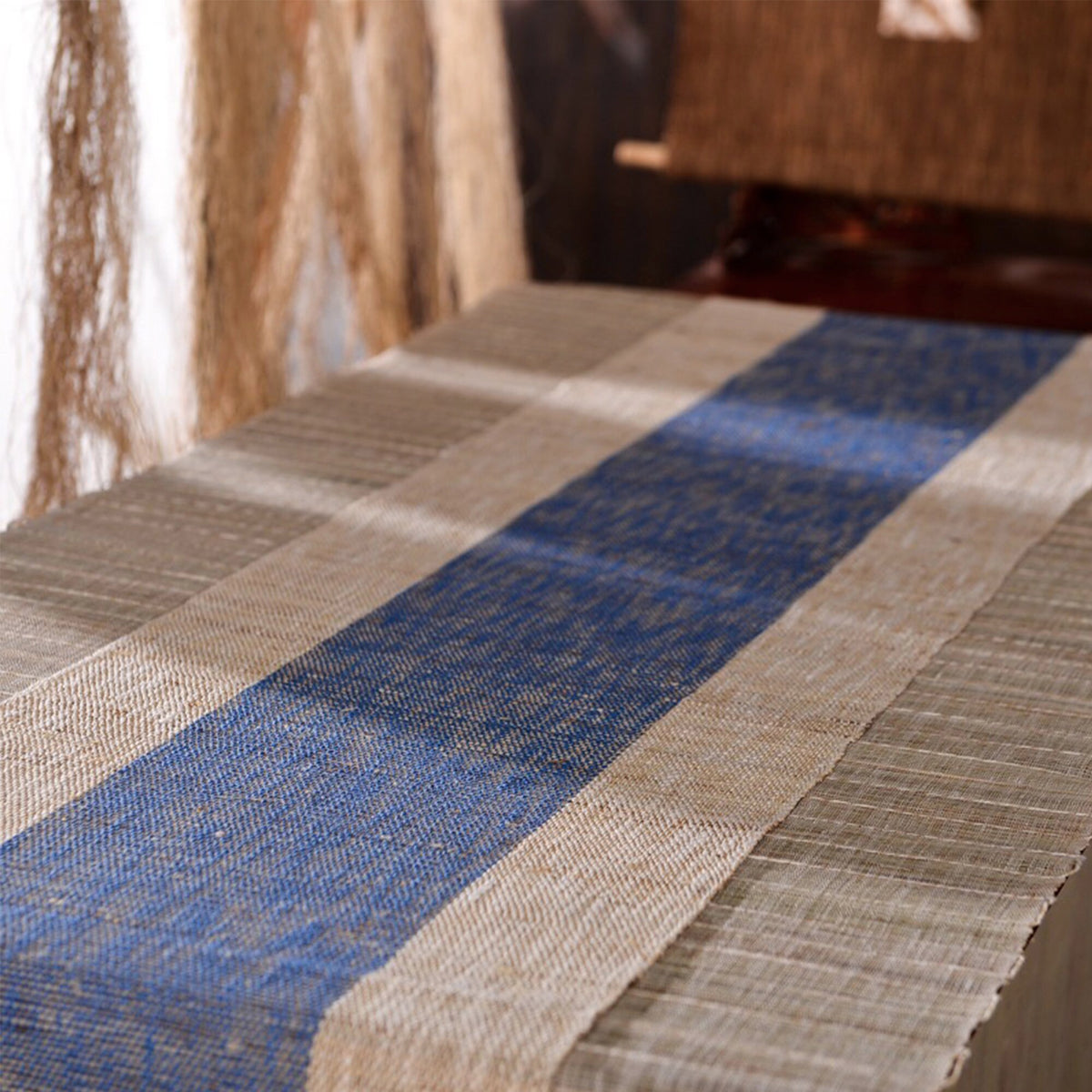 Custom  handmade Vintage Natural Linen long table runner - Teaware Space