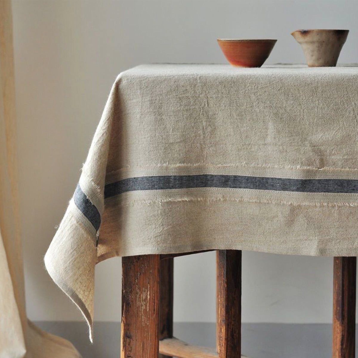 French style Textiles Rustic Linen Tablecloth - Teaware Space