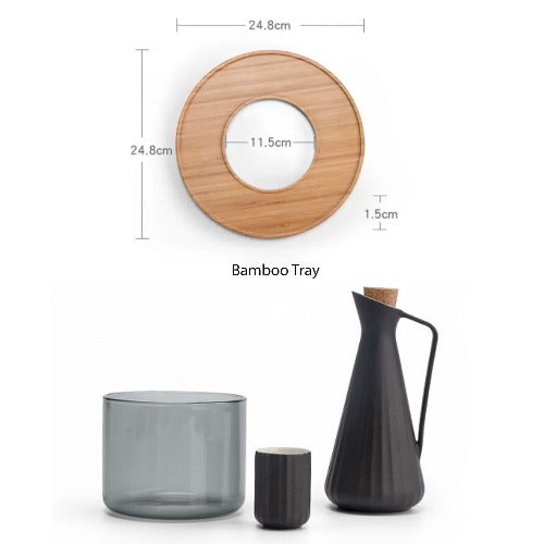 Minimal Unique Sake set | 1 pitcher, 1 candle stove, 6 cups, 1 tray