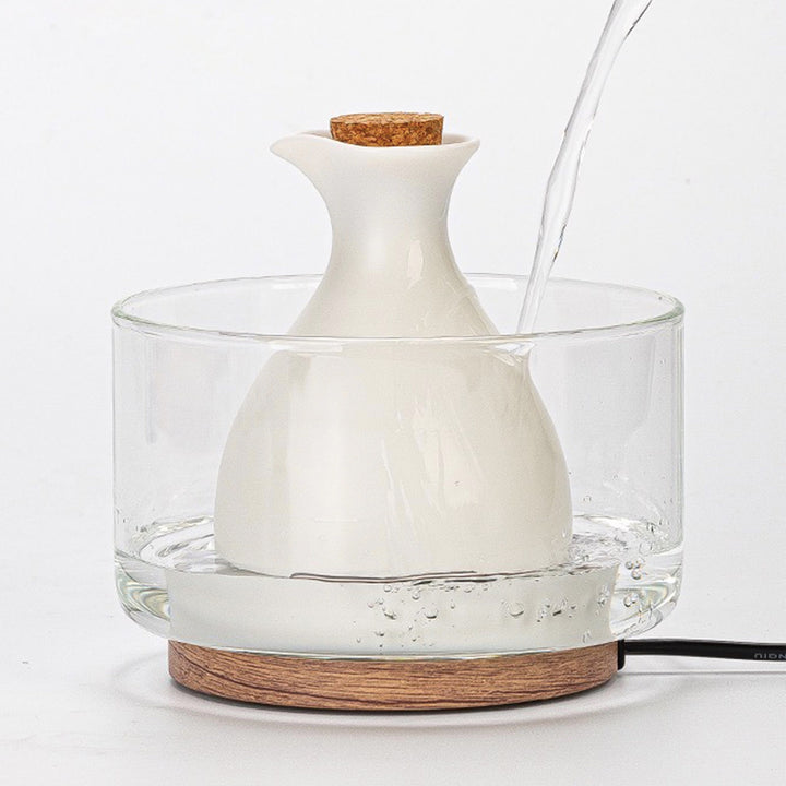 Minimal Japanese style sake set with warmer | 1 bottle, 4 cups or 6 cups, 1 glass warmer