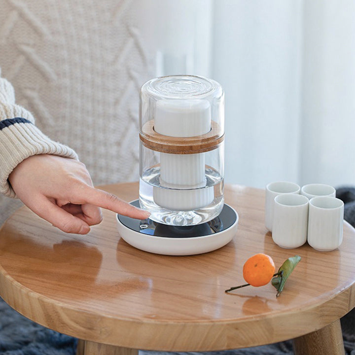 Unique Japanese sake set with warmer and electric heater | Boho decor | Mother's Day Gift