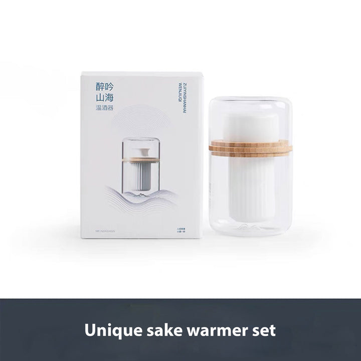 Unique Japanese sake set with warmer and electric heater | Boho decor | Mother's Day Gift