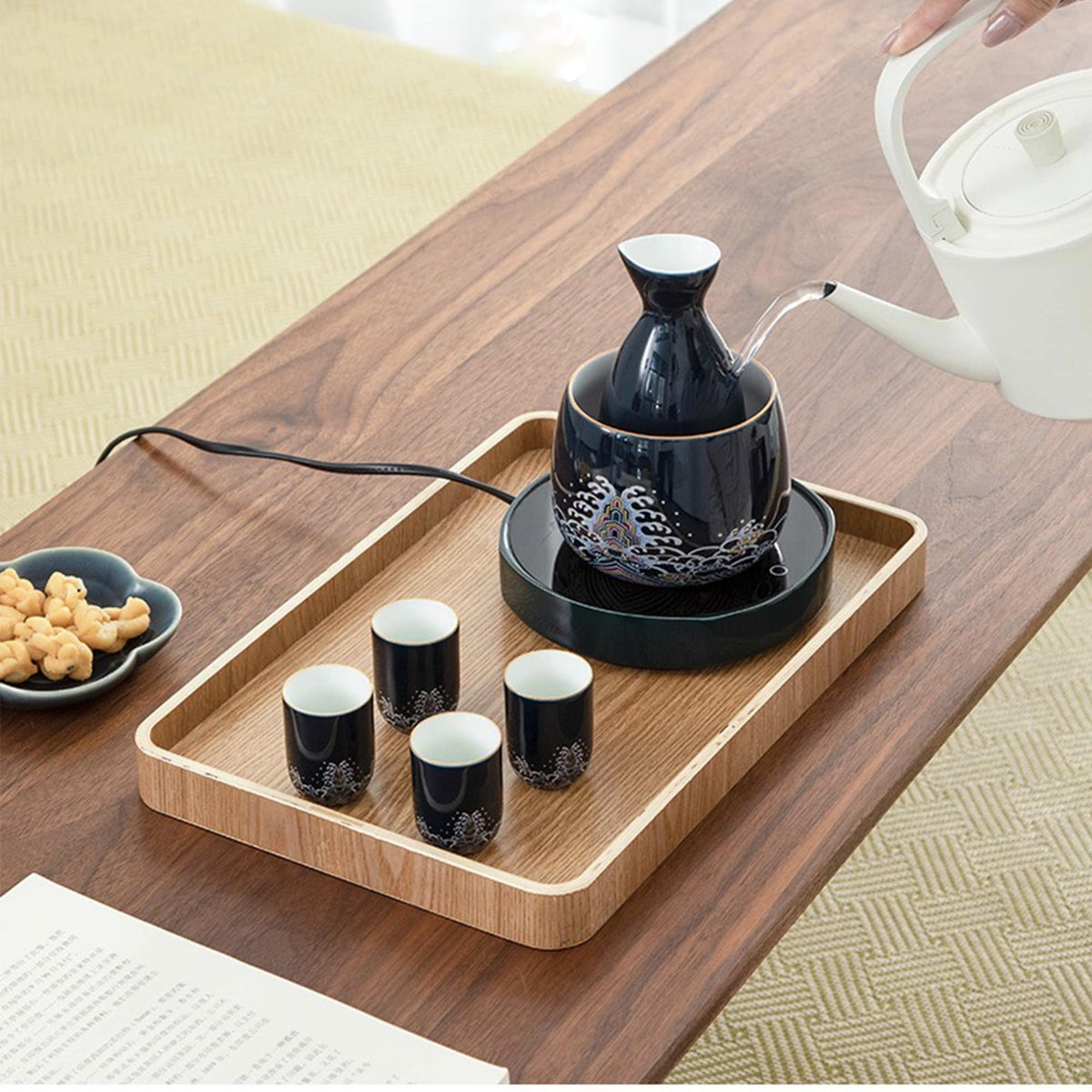 Vintage sake set with electric warmer | barware - Teaware Space