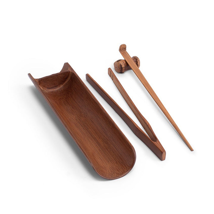 Handmade tea maker tools| Natural Bamboo Tea Ceremony Set of 4 - Teaware Space
