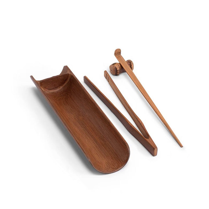 Handmade tea maker tools| Natural Bamboo Tea Ceremony Set of 4 - Teaware Space