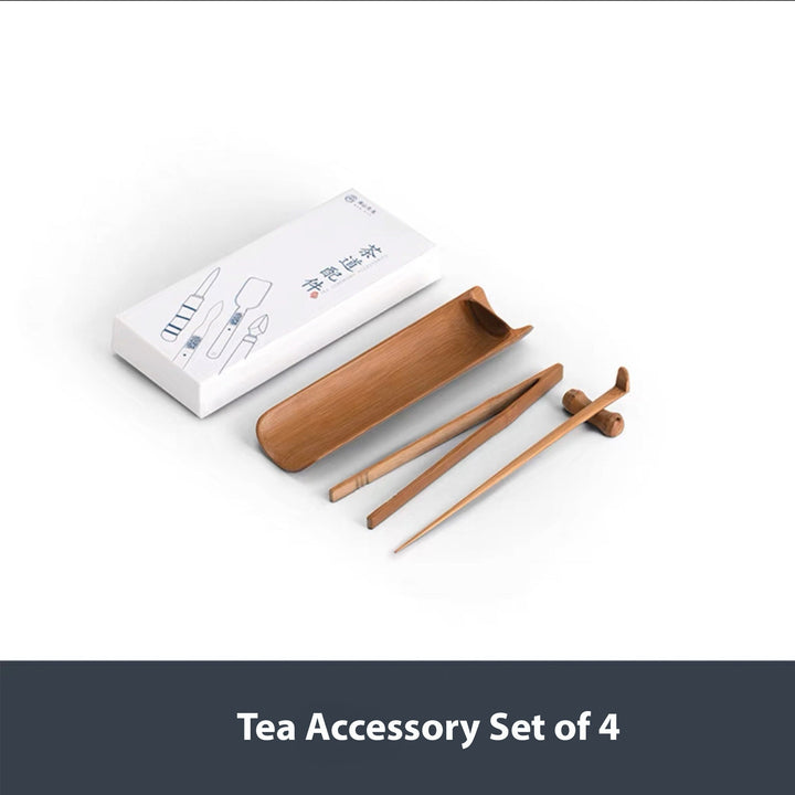 Handmade tea maker tools| Natural Bamboo Tea Ceremony Set of 4 - Teaware Space