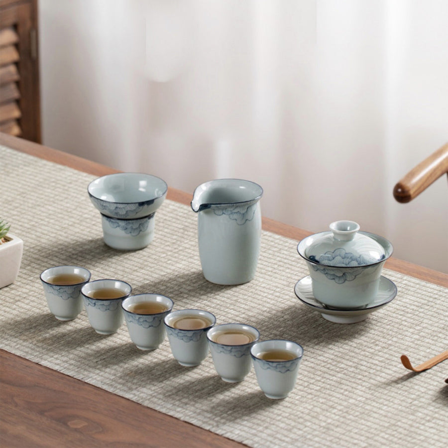 Personalized Vintage Gaiwan tea set of 10 - Teaware Space