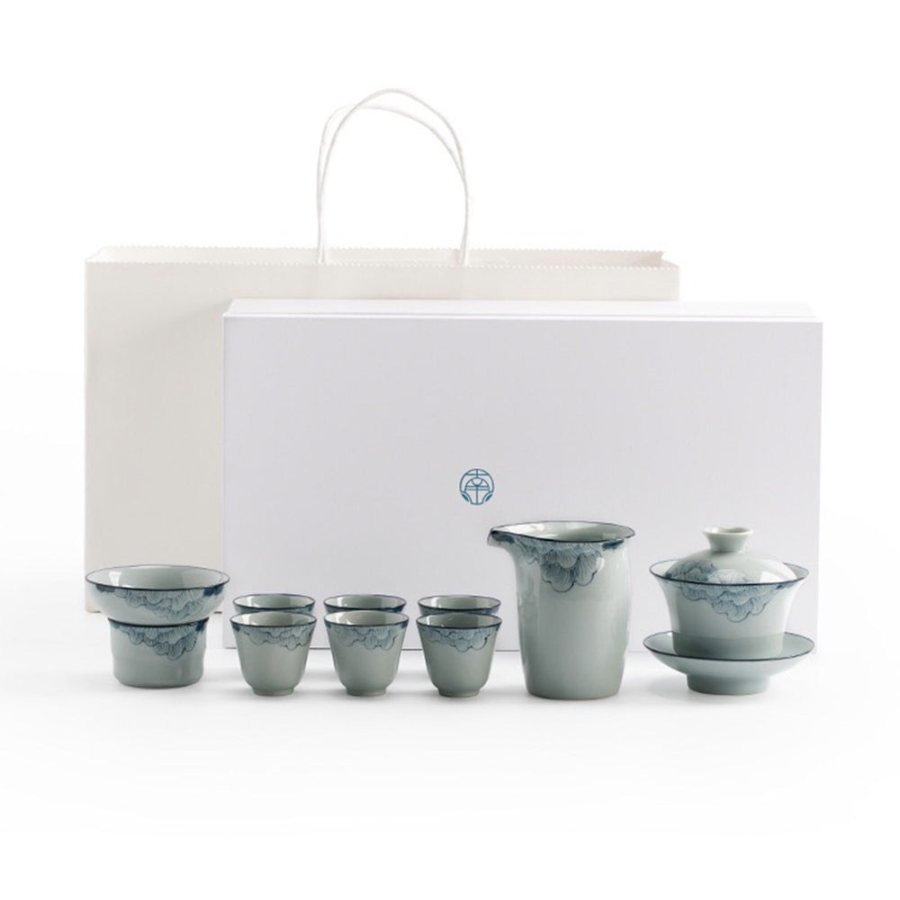 Personalized Vintage Gaiwan tea set of 10 - Teaware Space