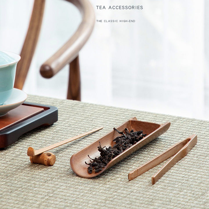 Handmade tea maker tools| Natural Bamboo Tea Ceremony Set of 4 - Teaware Space