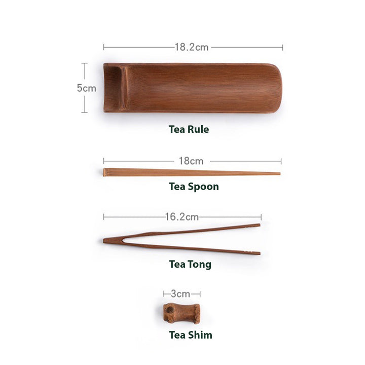 Handmade tea maker tools| Natural Bamboo Tea Ceremony Set of 4 - Teaware Space