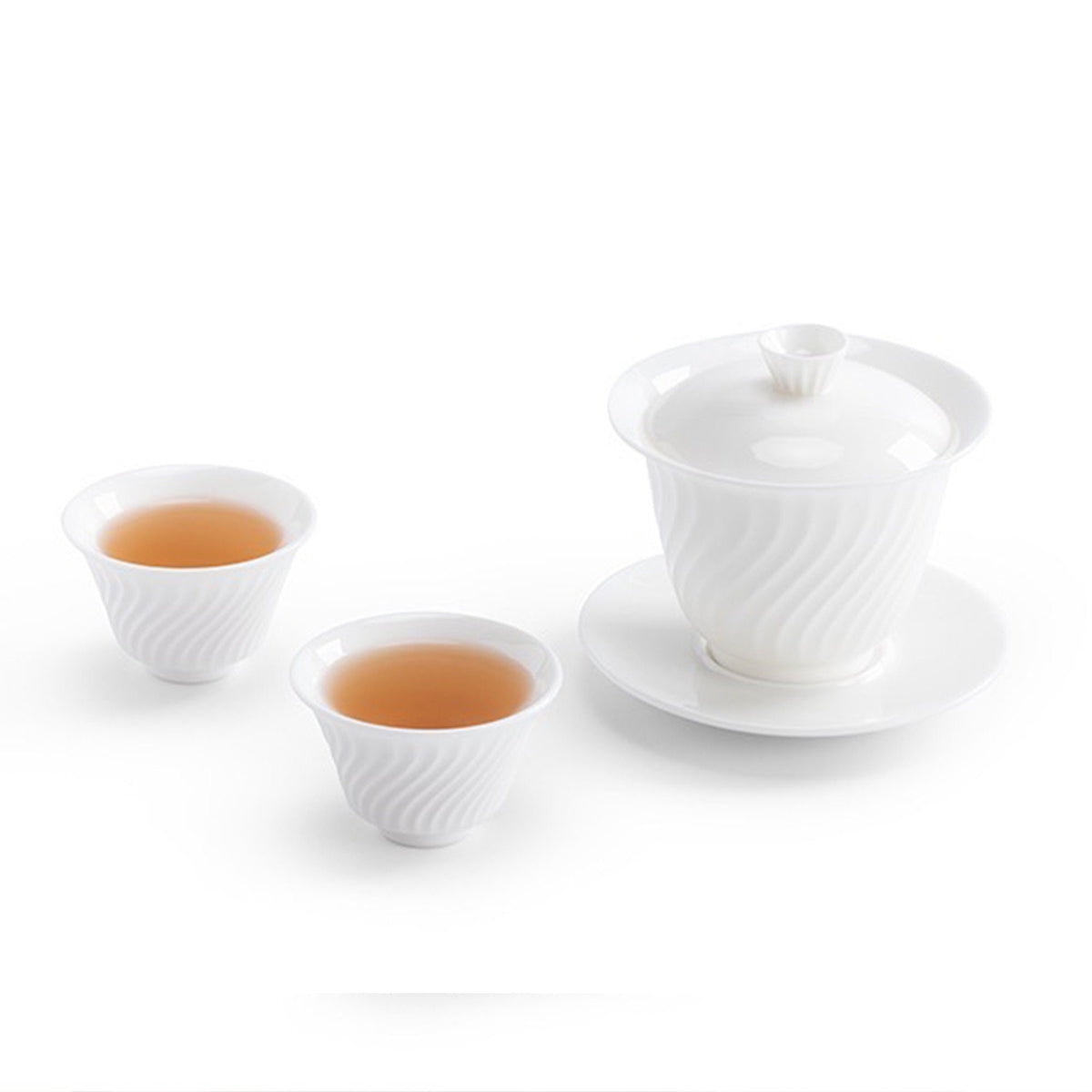 Handmade 110ml minimal gaiwan tea set  | 1 teapot, or with 2 cups | Birthday/wedding gift - Teaware Space